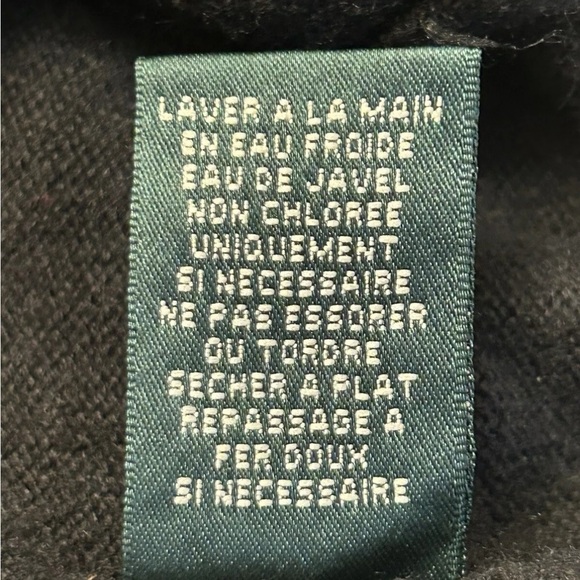 Lauren Ralph Lauren Silk Cashmere Blend Black Cardigan S Rhinestone Button Up - Picture 7 of 11